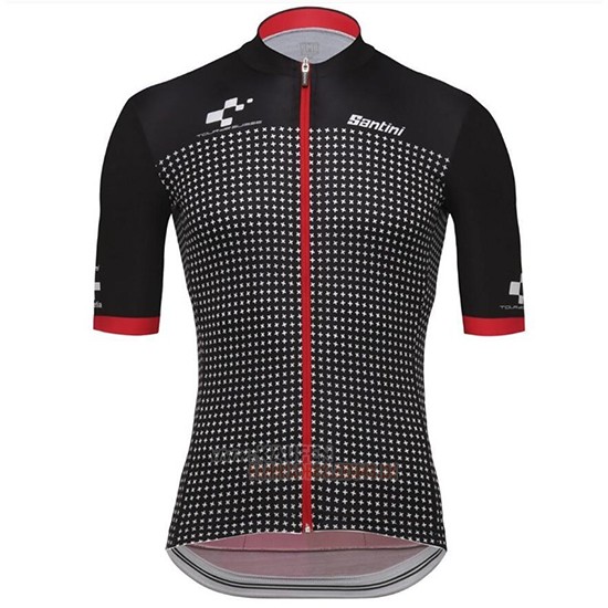 Tour de Suisse Helvetia Kurzarmtrikot 2018 und Kurze Tragerhose Shwarz Rot